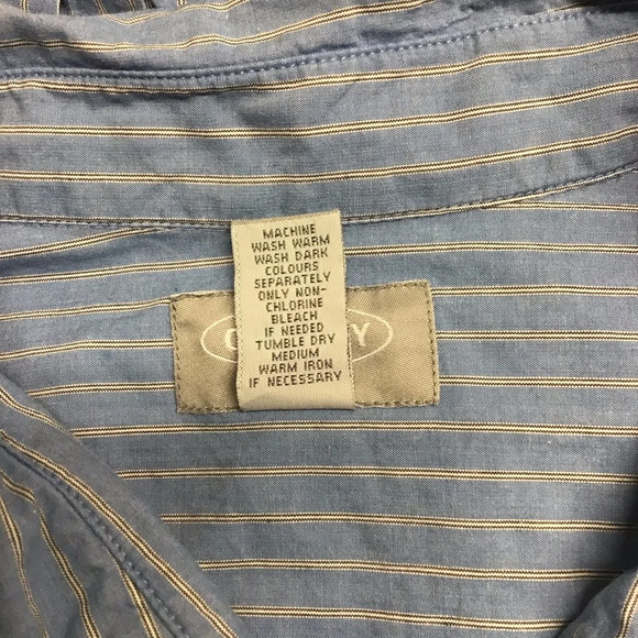 Old Navy Men’s Blue Striped Button Down Cotton Shirt - Size XXL - Picture 5 of 5